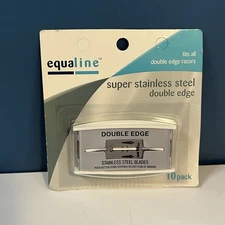 Equaline Super Stainless Steel Double Edge Razor Blades Pack Of 10 NEW