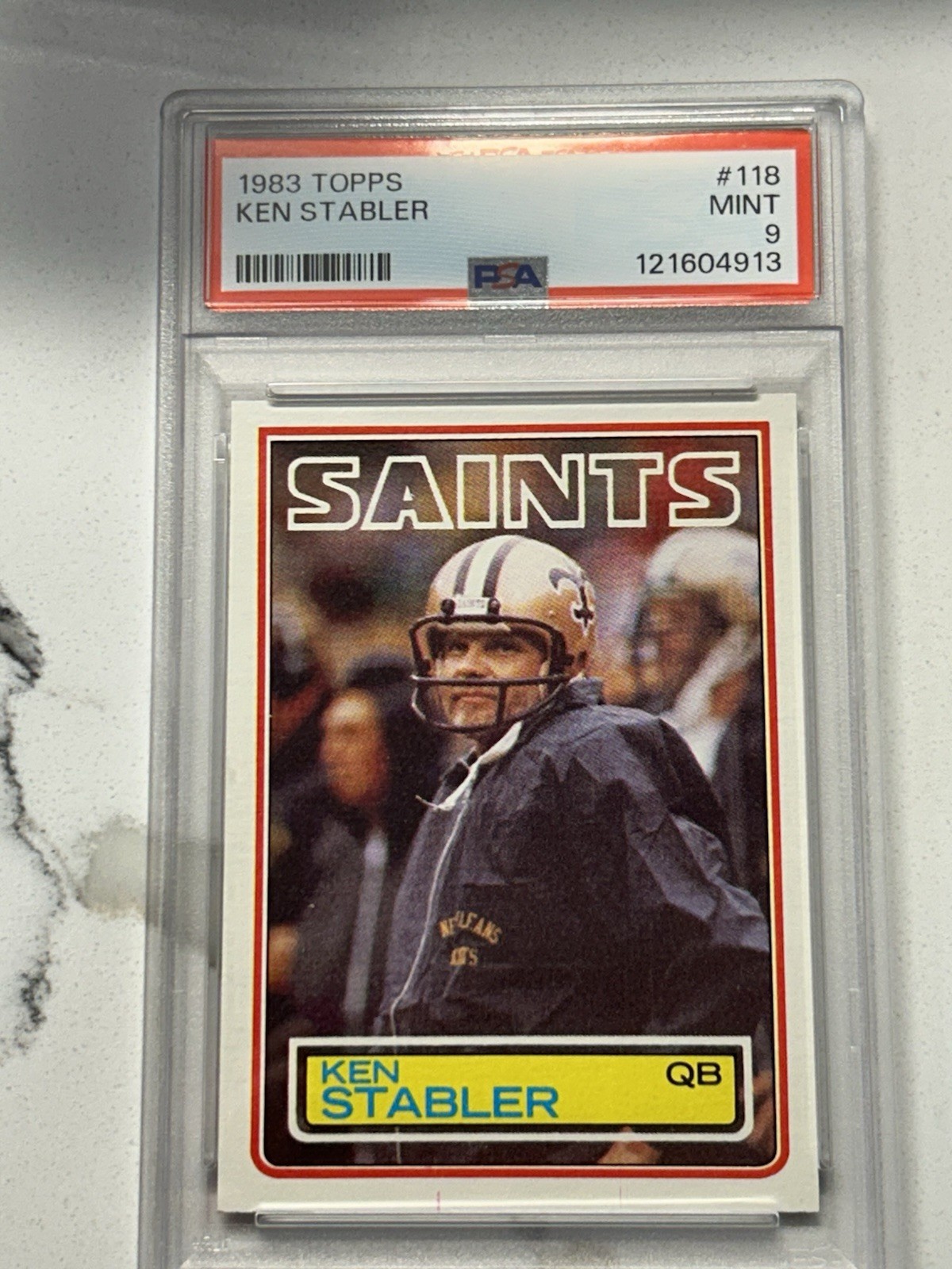 1983 TOPPS #118 KEN STABLER PSA 9 Saints Fresh Slab