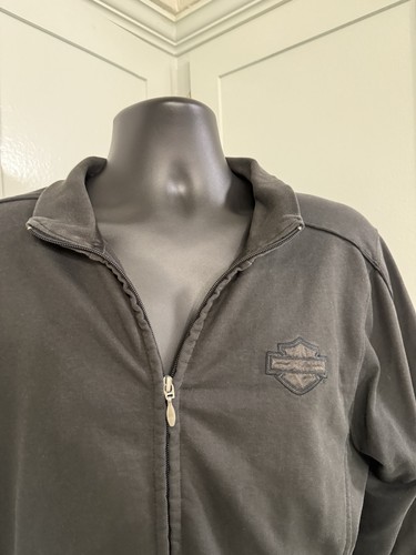 Harley Davidson men's black cotton motorcycle full Zip casual jacket size XL - Bild 2 von 10