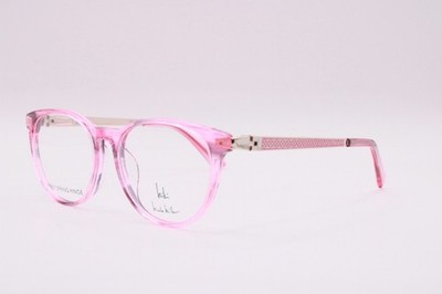 NEW NICOLE MILLER KIKI ELLA C02 CLEAR PINK SILVER AUTHENTIC EYEGLASSES 48-15