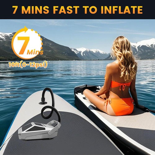 Paddle Board Pump Electric Portable, High Pressure Sup Pump - Dual Stage Inflati - Picture 3 of 14
