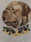 Dogue De Bordeaux Or French Mastiff Hand Painted Needlepoint Canvas With Pansies — photo 2