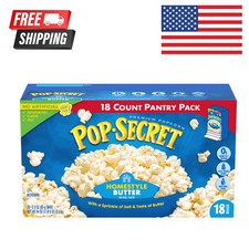 Pop Secret Microwave Popcorn, Homestyle Butter Flavor, 3 oz Sharing Bags, 18 Ct