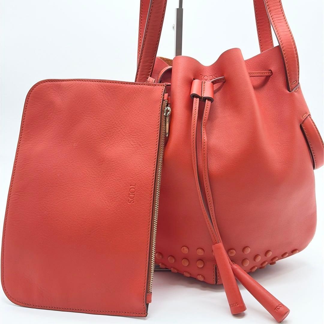 Borsa a tracolla Tod's con coulisse marsupio oro arancione Giappone quasi nuova 074056