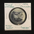 1974 Winnipeg Canada Silver Dollar Proof “mar84” Canadian $1 Winnipeg