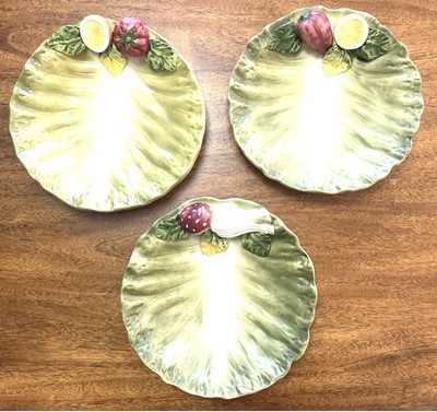 3 Signed Walter Hatches Cabbage Vegetable Salad Bowls 8.5X8.5 ITALY **READ**