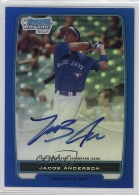 2012 Bowman Chrome Prospects Blue Refractor /150 Jacob Anderson #BCP83 Auto 0o9