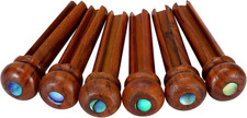 Rosewood Guitar Bridge Pins 6Pc Abalone Dot Acoustic Replacement Set