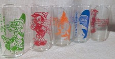 Juego de 5 vasos de colección de Walt Disney WDP Pinocho Libbey de los años 40 Jiminy Cricket...