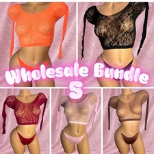 Exotic Dancewear Lingerie Netted Top With Thong Wholesale Bundle 5 WB 0002