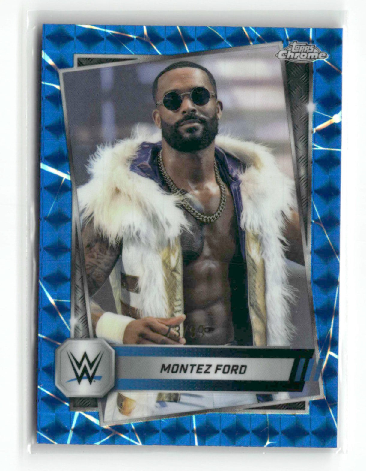 Montez Ford 2025 Topps Chrome WWE Blue Geometric 73/99 [don45