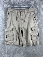 Vintage Mossimo Shorts Mens 32 Khaki Cargo Drawstring Cotton Baggy Y2K