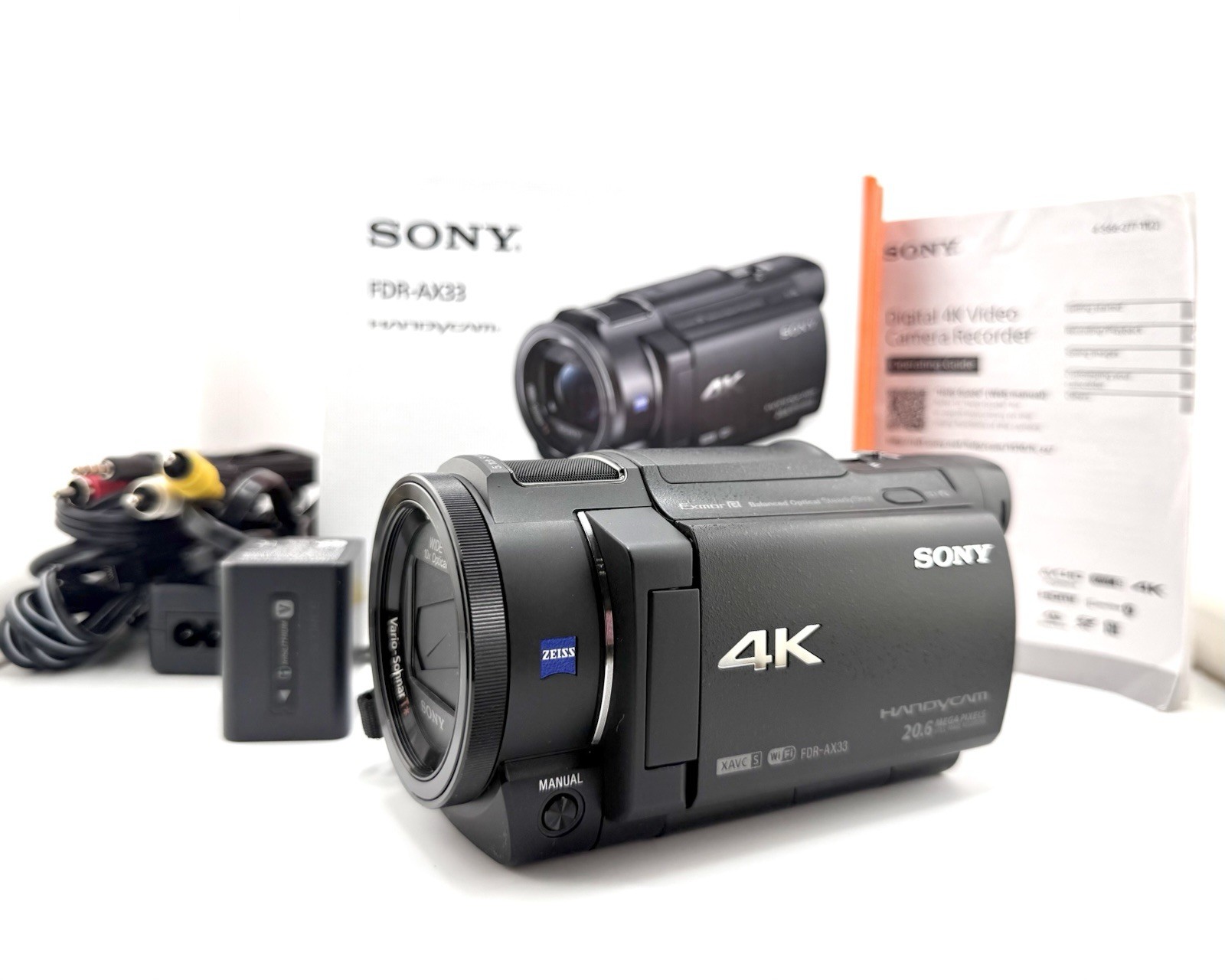 Sony FDR AX33 4K Ultra HD Handycam Camcorder 20.6MP IOB Mint Condition-image