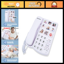 Big Button Corded Phone for Seniors, Handsfree, One-Touch Dialing, Memory 9 Grou