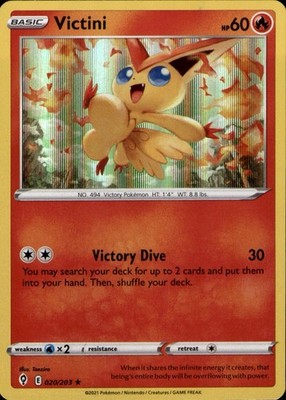 Victini 020/203 Holo Rare Evolving Skies Pokemon Holo Near Mint