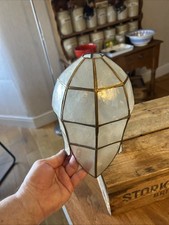 Vintage Capiz Muschel & Messing geformte Lotus Lampe / Lampenschirm - Boho!