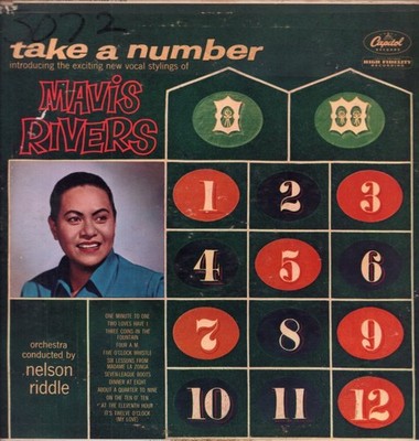 Mavis Rivers Take A Number LP vinyl USA Capitol 1959 promo but sleeve has split