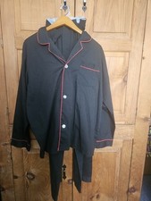 Vintage 2-Piece Blac Playboy Large PJ Set Long Sleeve Pajamas Hugh Hefner Style