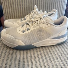 On THE ROGER Advantage Pro Tennis Shoes Ivory Blue Men's Size 10.5