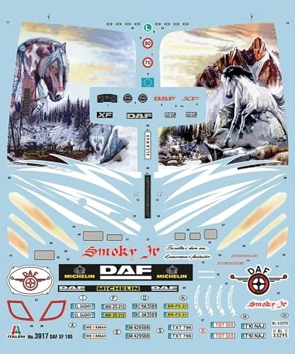 Kit modelo plástico cabeça de trator PLATZ Italeri 1/24 DAF XF-105 Smokey Jr. IT3917 - Imagem 2 de 3