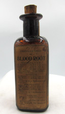 BW - 1890's John Wyeth Blood Root Philada Pa  4 7/8" Amber Medicine bottle