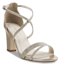Touch Ups Mid Heel Open Toe Sandals Champagne Shimmer, size 9