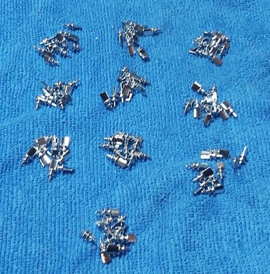 JAG HOBBIES DR-1, AFX, TYCO STYLE CHROME PLASTIC GUIDE PINS 100 IN ALL.