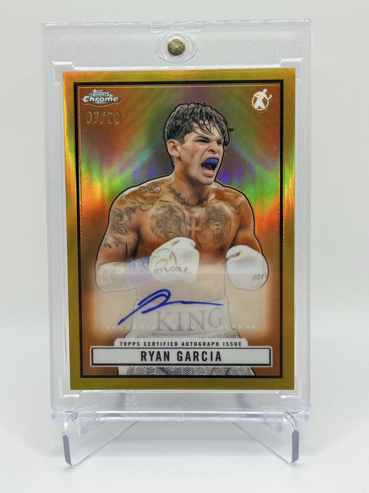 2024 Topps Chrome Boxing Ryan Garcia 1951 Topps Ringside Auto Gold TRA-SN /50