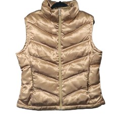 Columbia Titanium Down Puffer Vest XL Bronze Quilted Satin Winter Outdoor Ski