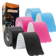 3 Rolls Kinesiology Tape Waterproof Cotton Precut Strips Athletic Sports Tape