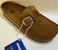 BIRKENSTOCK NIB BUCKLEY SUEDE LOAFER SLIDES TEA 40 Ladies 9 Narrow