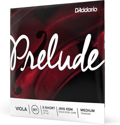 D'Addario Prelude Viola String Set, Extra Short Scale, Medium Tension