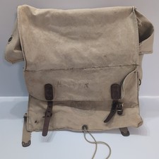 Vintage Boy Scouts Of America Canvas Bookbag Pack Backpack USA 1960s BSA Leather