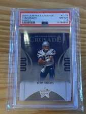 2004 leaf rookies & stars CS25 tom brady; purple /250 crusade PSA 8  Sh