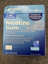 Nicotine gum 160 pieces, Damaged Box, 7/26 Expiration Date