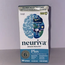 NEURIVA PLUS Brain Performance Health  30 Capsules Exp09/2026