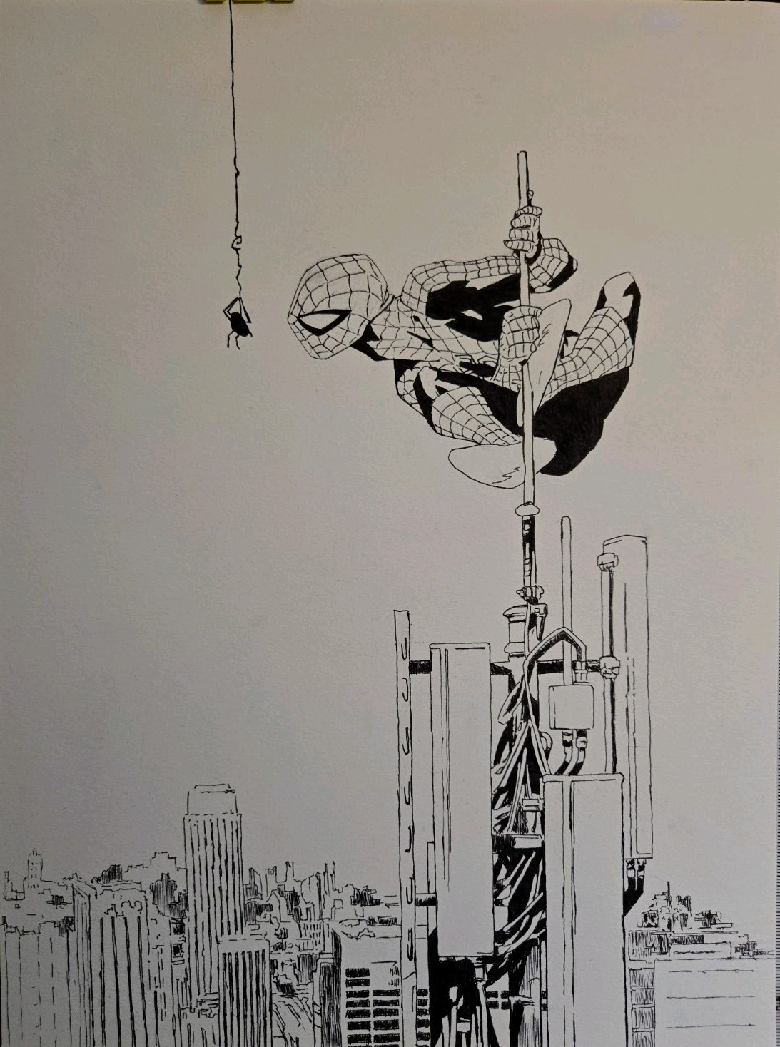 Arte de cómic original de Spiderman