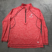 Cincinnati Bearcats Shirt Women's XL Red Under Armour 1/4 Zip Fited Heat Gear
