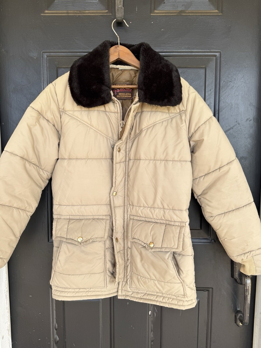 Walls Blizzard Pruf jacket Insulated Brown Puffer 1970s Double