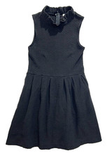 Ganni Anthropologie Dress Size M Black Mini Sleeveless Pleated Textured Stretch