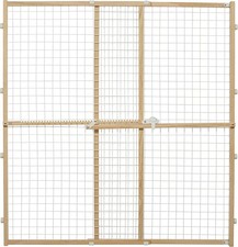 44" Wire Mesh Pet Safety Gate Pressure Mounted Safety Dog Gate for Doorways NEW