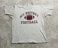 Vintage Russell Athletic Mt Whitney Football T-Shirt XL Gray USA Made