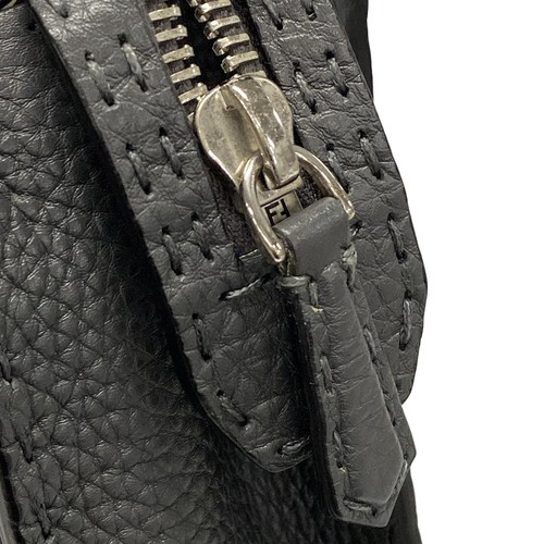 Borsa da lavoro originale FENDI Peekaboo Fit/Selleria 7VA406 in pelle grigio scuro - Foto 17 di 20