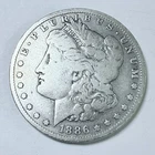 1886-O Morgan Silver Dollar $1 Coin - 90% Silver Very Good Condition #9402