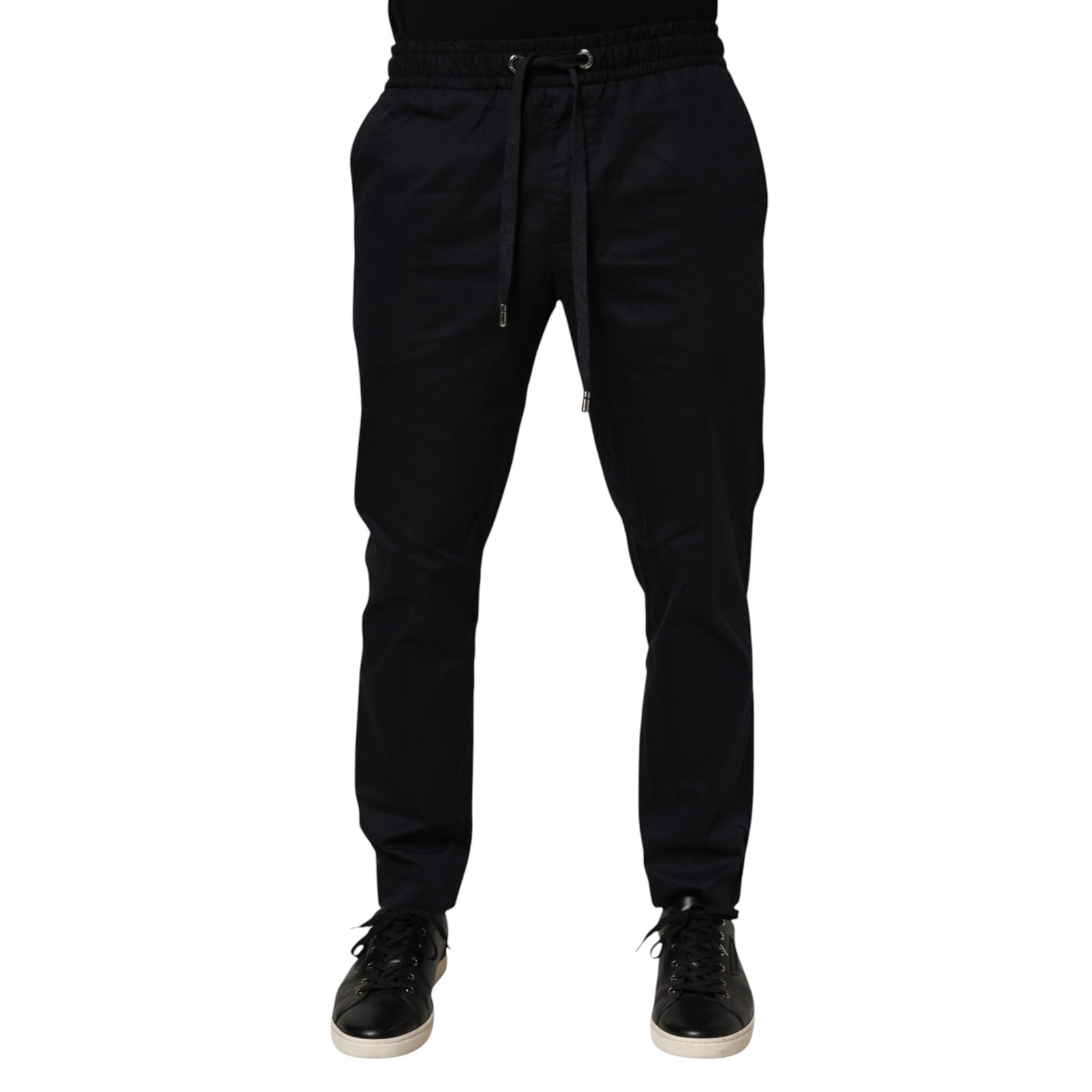 DOLCE & GABBANA Pants Black Mid Waist Drawstring Men Jogger IT50/W36/L 750usd