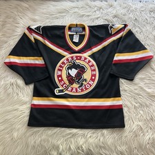 Vintage 90s Bauer Wilkes-Barre Scranton Penguins NHL YOUTH XL Hockey Jersey