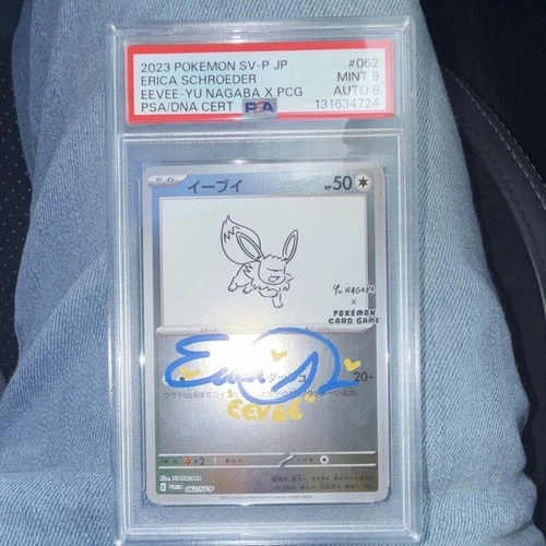 Pokémon Eevee SV-P Promo Yu Nagaba 062/SV-P PSA 9 Erica Schroeder Signed