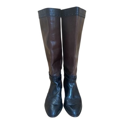 Enzo Angiolini Womens Vintage 80s Knee High Riding Boots Size 8 Leather Retro
