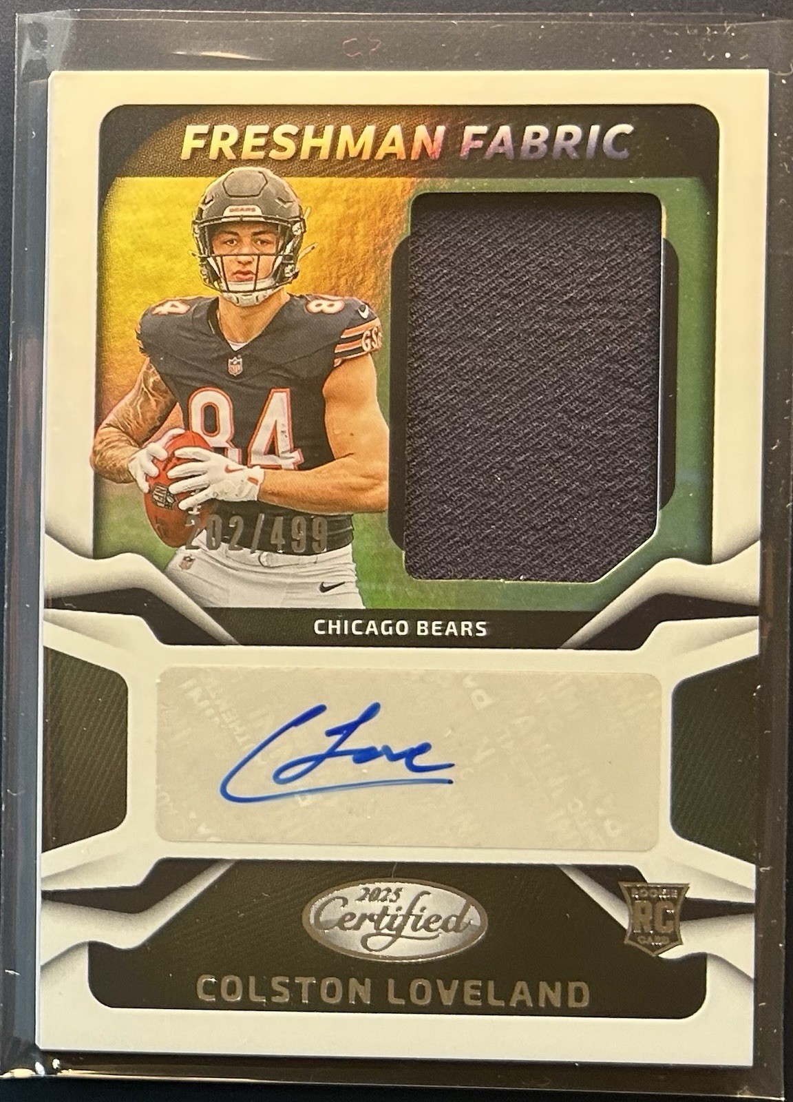 2025 Panini Certified Colston Loveland Freshman Fabric RPA Autograph /499 RC