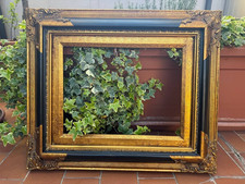 CORNICE ANTICA FINE '800 STILE BAROCCO IN LEGNO E FOGLIA ORO NERO 30X40